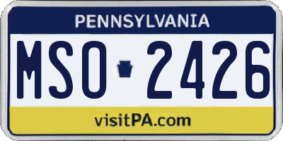 PA license plate MSO2426