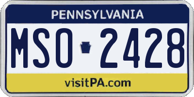 PA license plate MSO2428