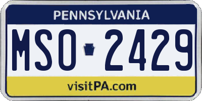 PA license plate MSO2429
