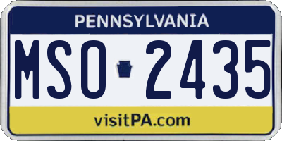 PA license plate MSO2435