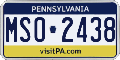 PA license plate MSO2438