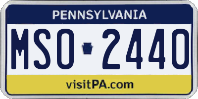 PA license plate MSO2440