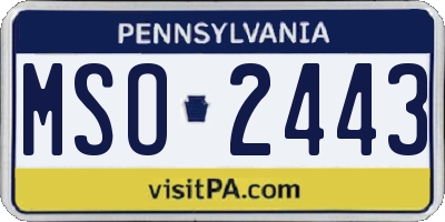 PA license plate MSO2443
