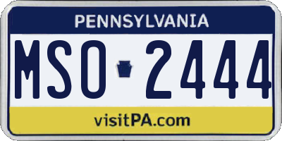 PA license plate MSO2444