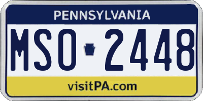 PA license plate MSO2448