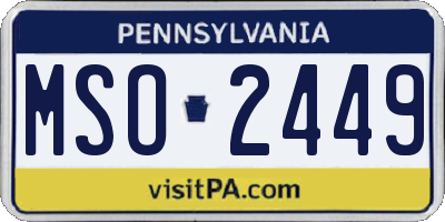 PA license plate MSO2449
