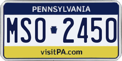 PA license plate MSO2450