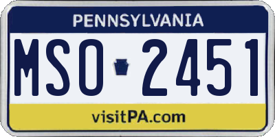 PA license plate MSO2451