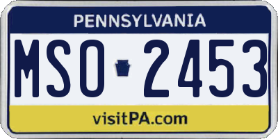 PA license plate MSO2453