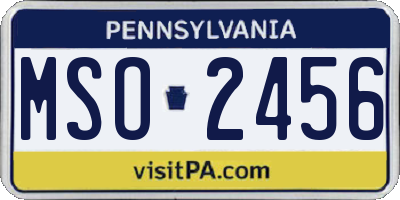 PA license plate MSO2456