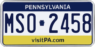 PA license plate MSO2458