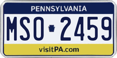 PA license plate MSO2459