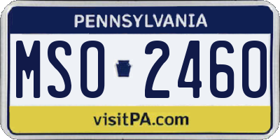 PA license plate MSO2460