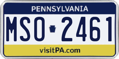 PA license plate MSO2461