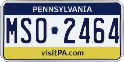PA license plate MSO2464