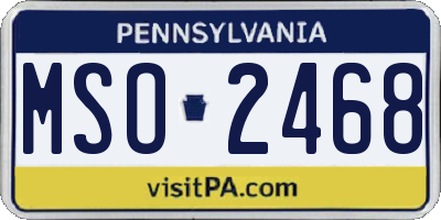 PA license plate MSO2468