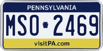 PA license plate MSO2469