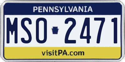 PA license plate MSO2471
