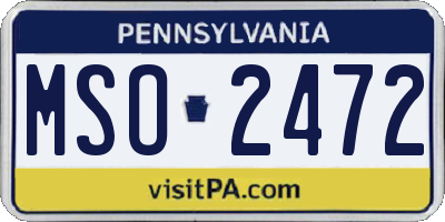 PA license plate MSO2472
