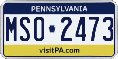 PA license plate MSO2473