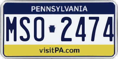 PA license plate MSO2474