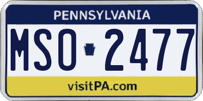 PA license plate MSO2477