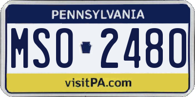 PA license plate MSO2480