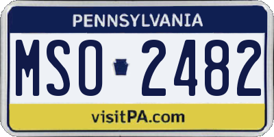PA license plate MSO2482