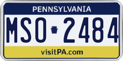 PA license plate MSO2484