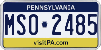 PA license plate MSO2485