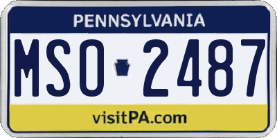 PA license plate MSO2487