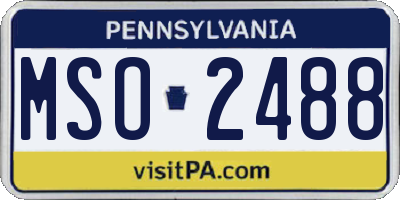 PA license plate MSO2488