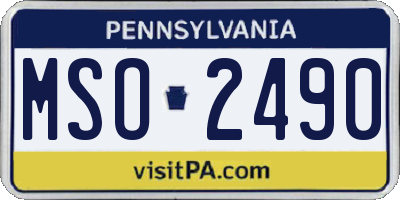 PA license plate MSO2490