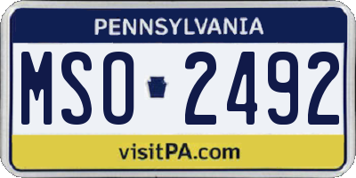 PA license plate MSO2492