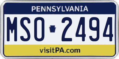 PA license plate MSO2494