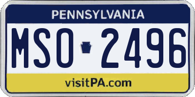 PA license plate MSO2496
