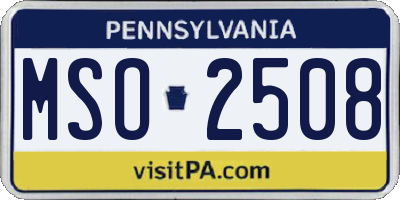 PA license plate MSO2508