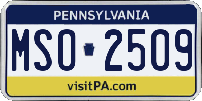 PA license plate MSO2509