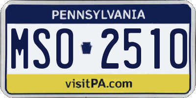 PA license plate MSO2510
