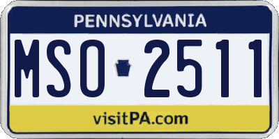 PA license plate MSO2511