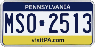 PA license plate MSO2513