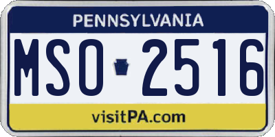 PA license plate MSO2516