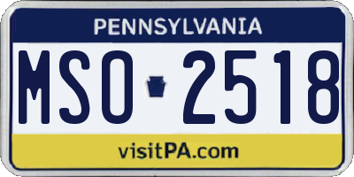 PA license plate MSO2518