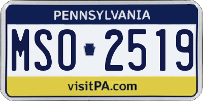 PA license plate MSO2519