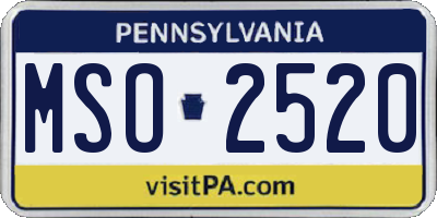 PA license plate MSO2520