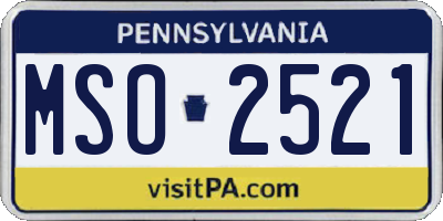 PA license plate MSO2521