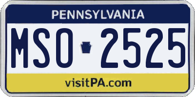 PA license plate MSO2525