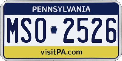 PA license plate MSO2526