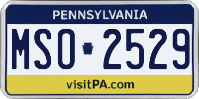 PA license plate MSO2529