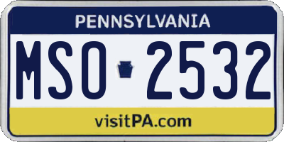 PA license plate MSO2532